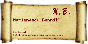 Marienescu Bennó névjegykártya